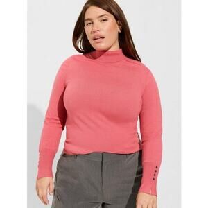 Torrid Womens Everyday Soft Turtleneck Sweater In Holly Berry Pink Sz 5X | Comfy